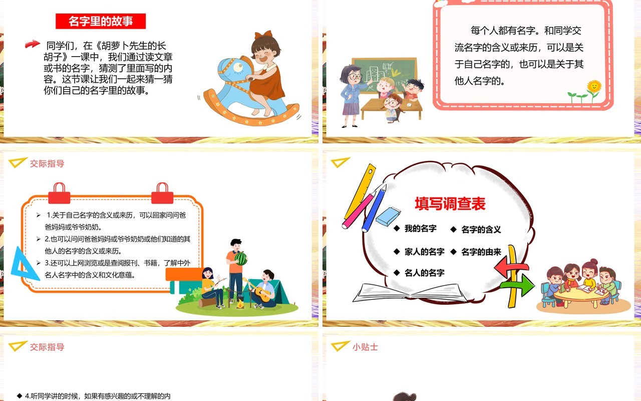 部编版三年级语文上册名字里的故事课件PPT模板