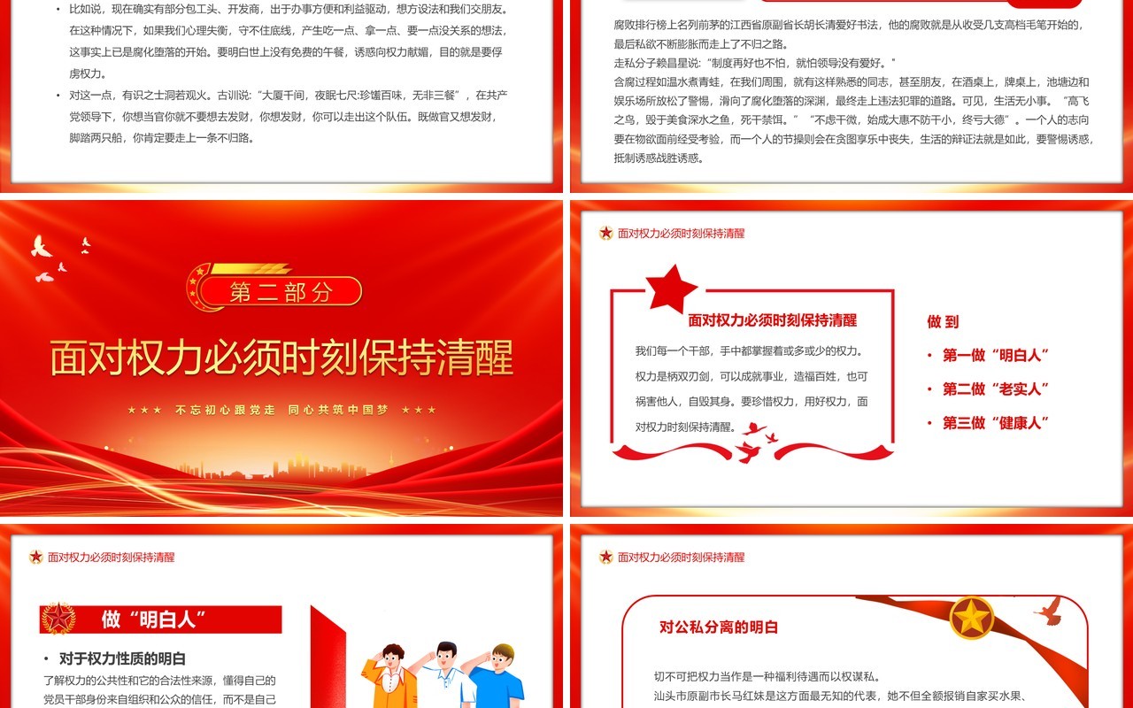 红色严守职业底线坚持廉洁从业PPT模板