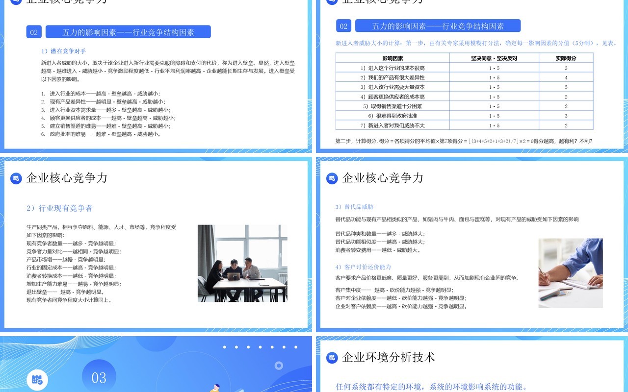 蓝色插画风企业战略管理培训PPT模板