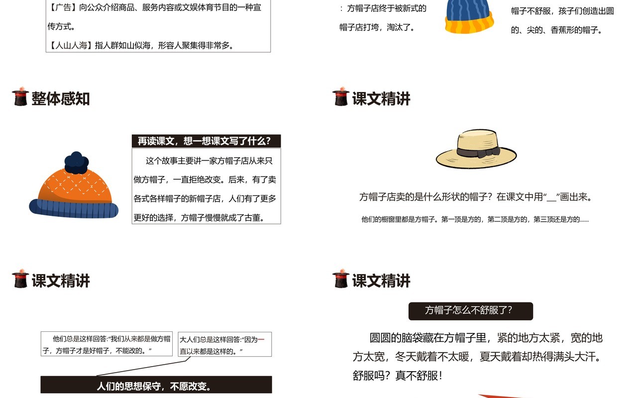 部编版三年级语文下册方帽子店课件PPT模板