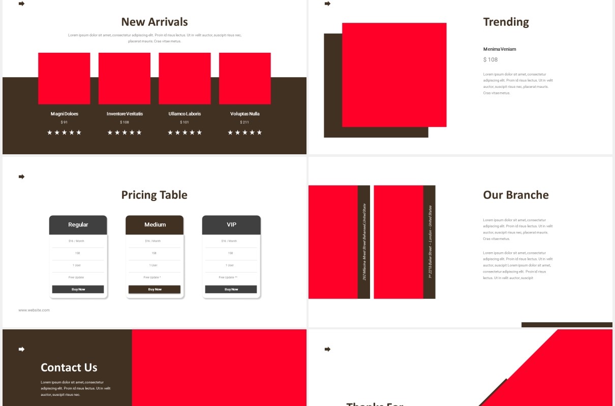 手表店产品介绍PPT图片版式设计模板Watch Shop Powerpoint Template