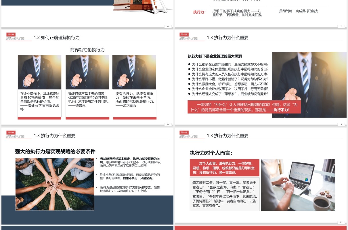 大气企业员工管理培训打造卓越执行力团队精神企业文化PPT模板
