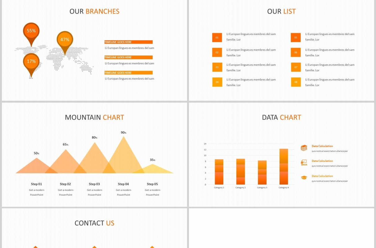 橙色简约学校教育宣传PPT图片排版模板School - Powerpoint Template