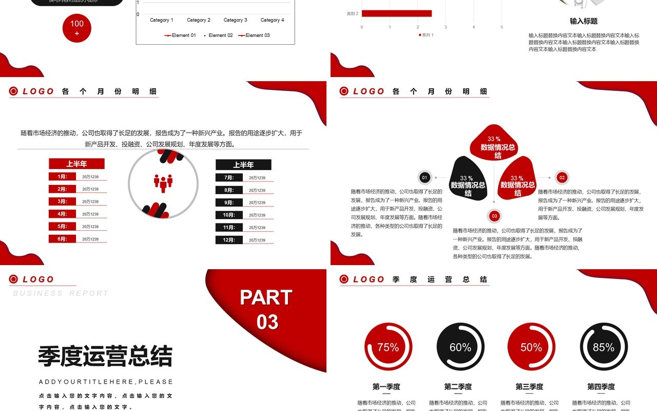 商务风业务销售年终工作汇报总结报告PPT模板