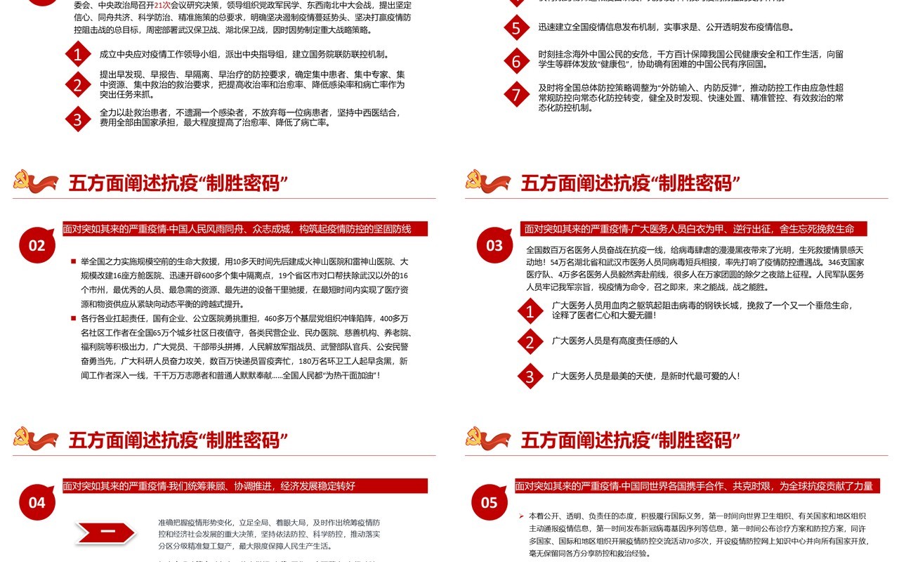 党课党建全国抗击新冠肺炎疫情表彰大会梳理总结PPT模板