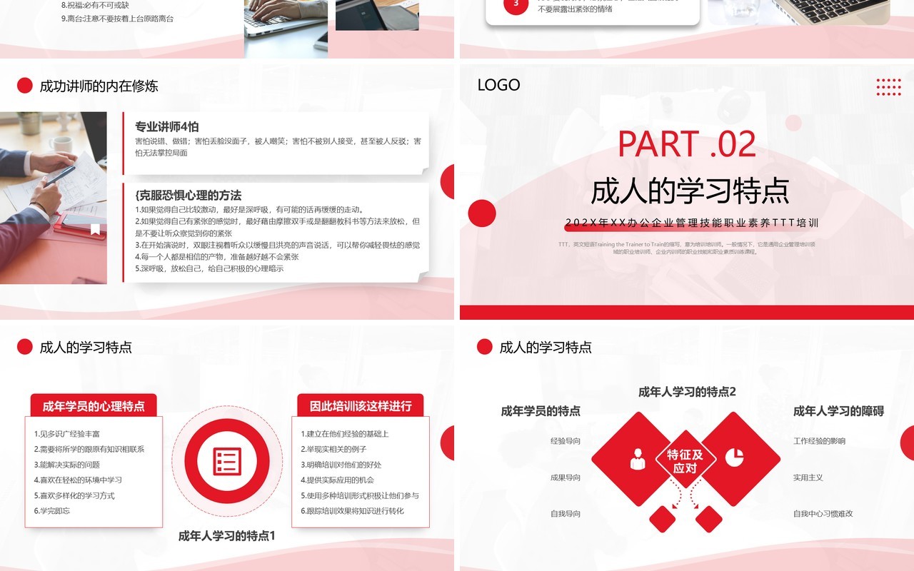 红色商务风公司培训师培训PPT模板
