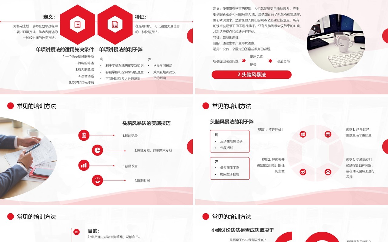 红色商务风公司培训师培训PPT模板