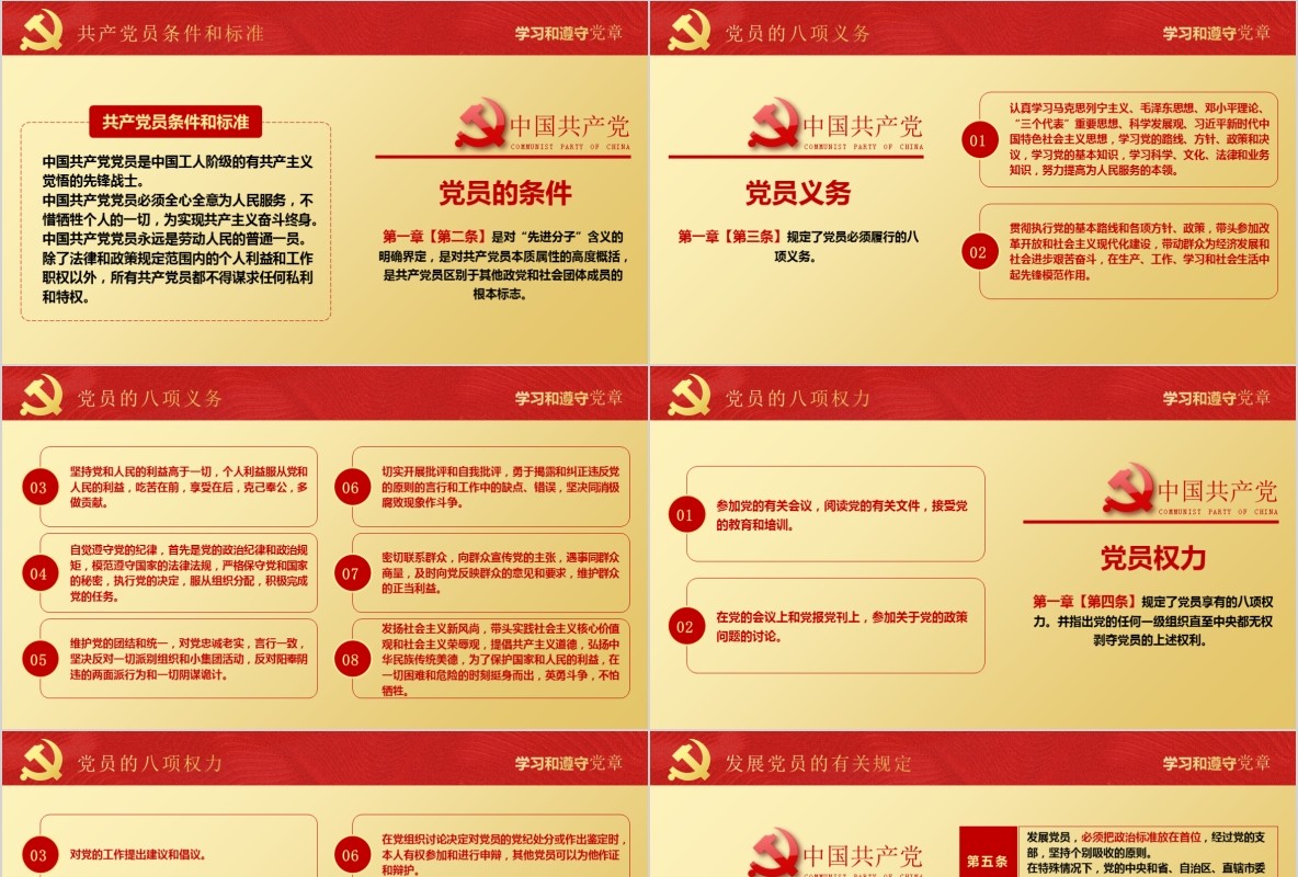 学习新微党章党课PPT模板18