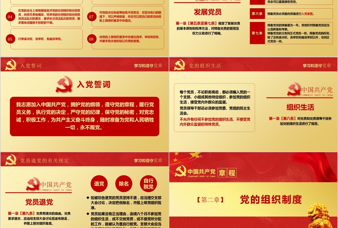 学习新微党章党课PPT模板18