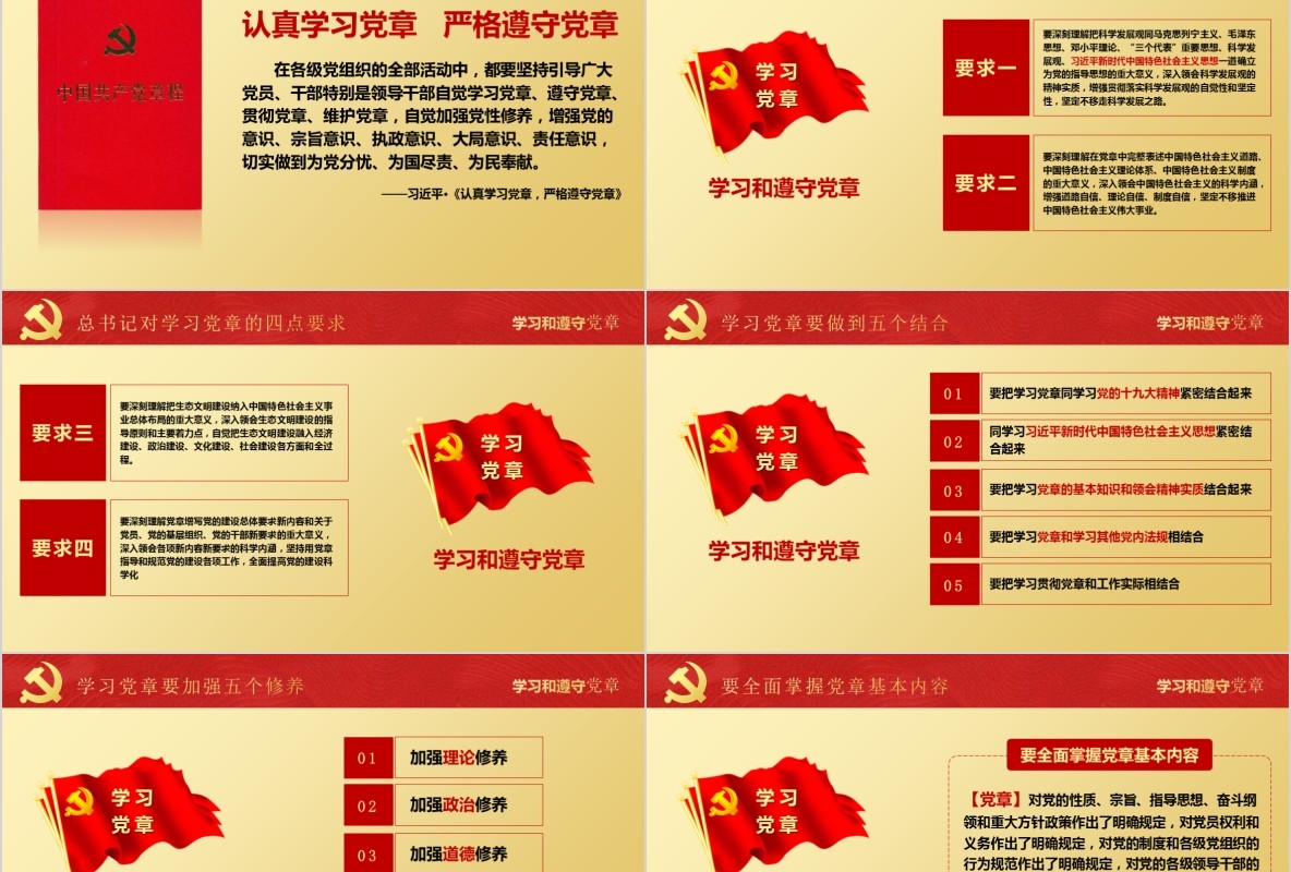 学习新微党章党课PPT模板18