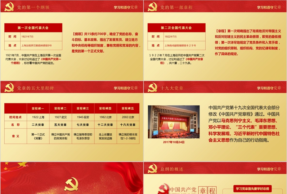 学习新微党章党课PPT模板18