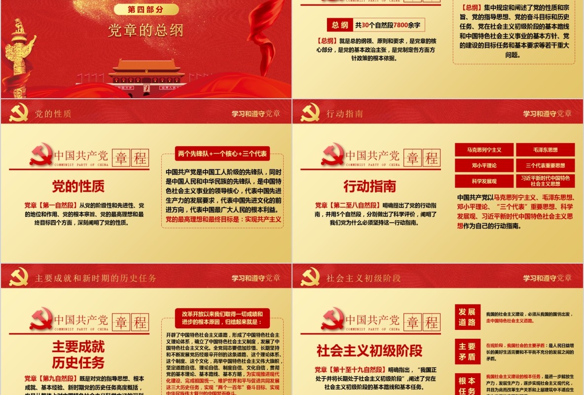 学习新微党章党课PPT模板18