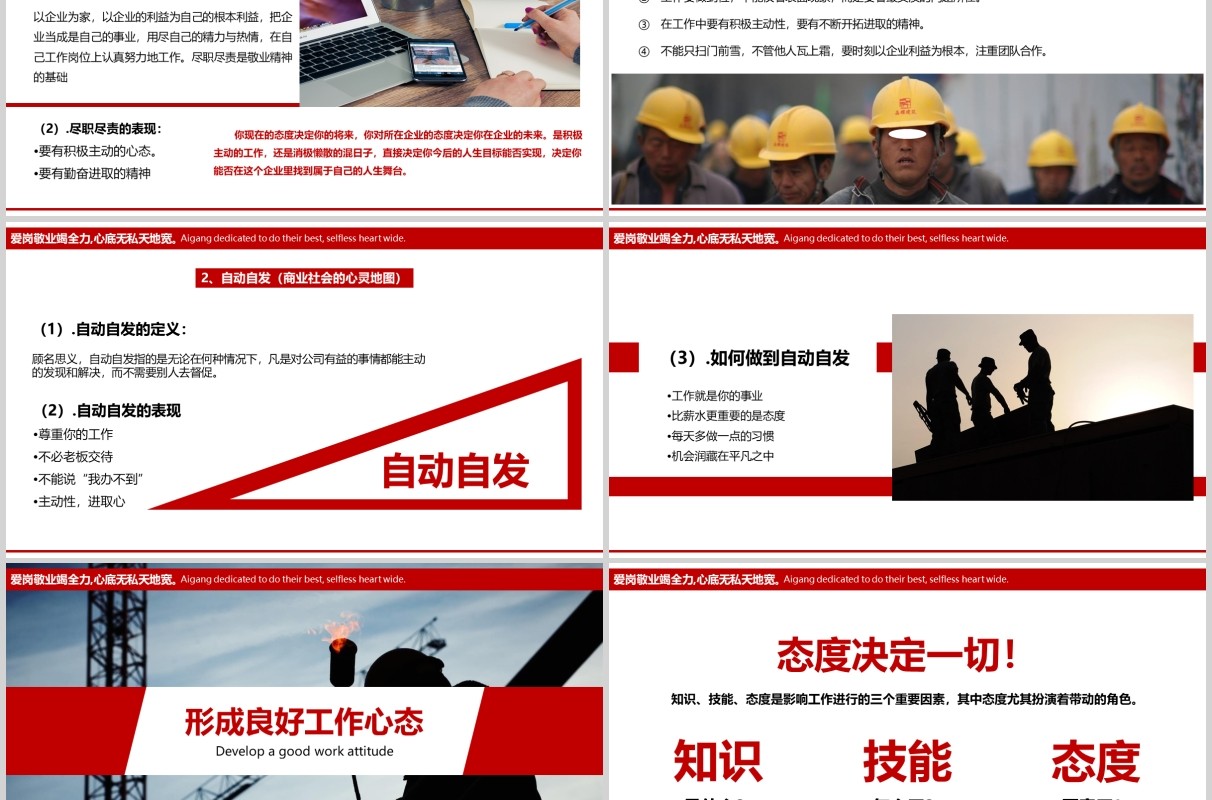 企业管理员工心态培训爱岗敬业与责任心PPT模板