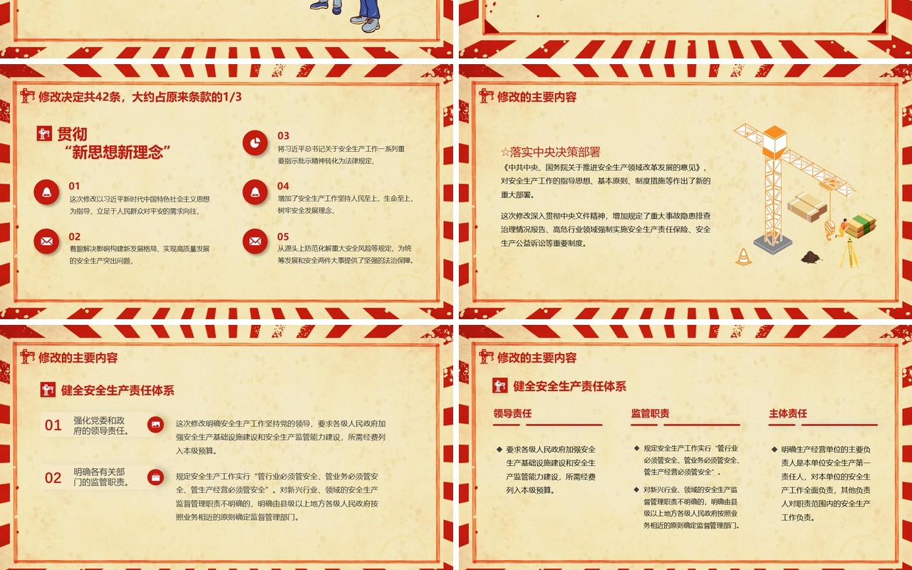 红色复古新安全法生产法动态PPT模板