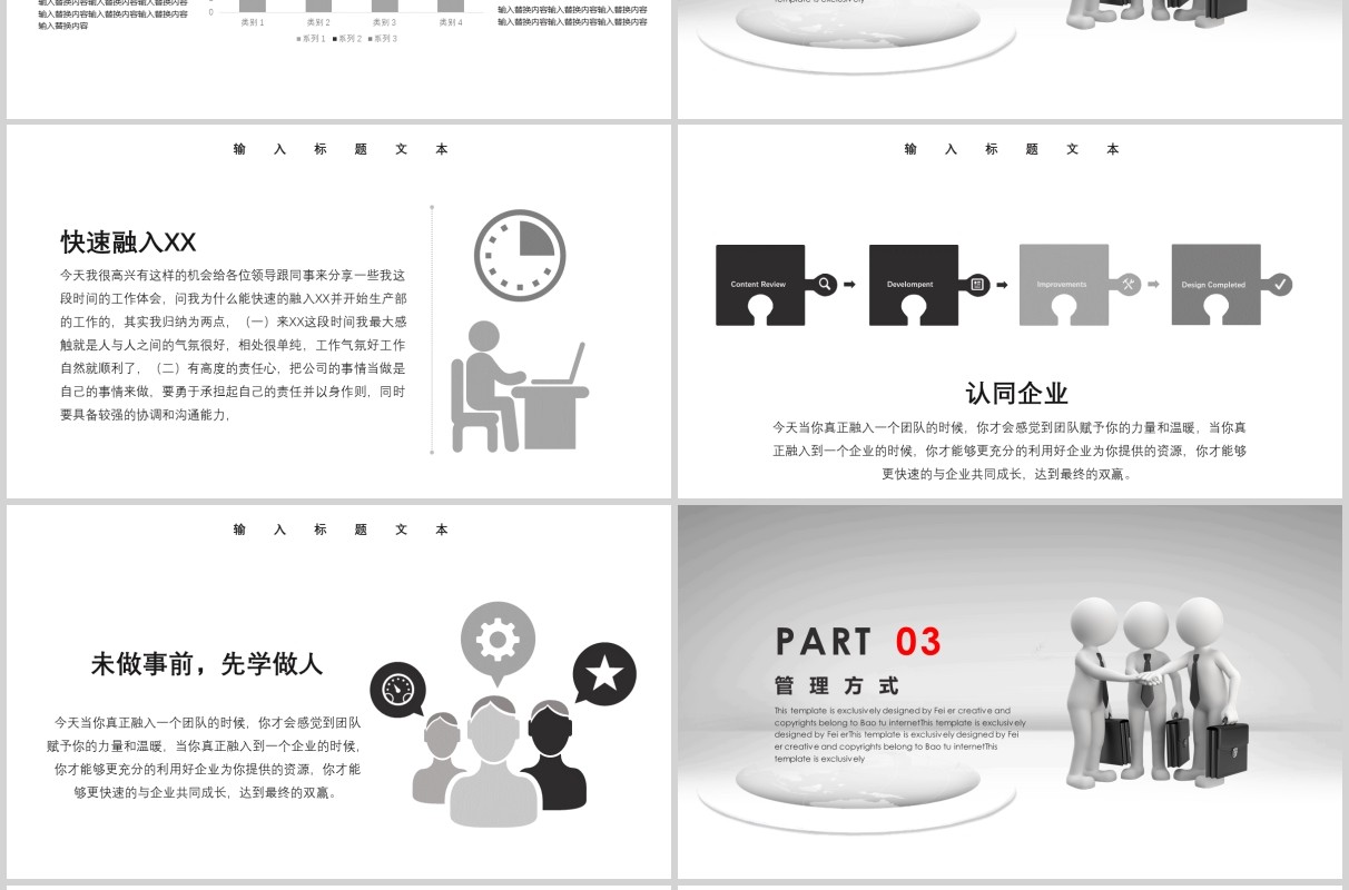 灰白色个人工作经验分享PPT模板