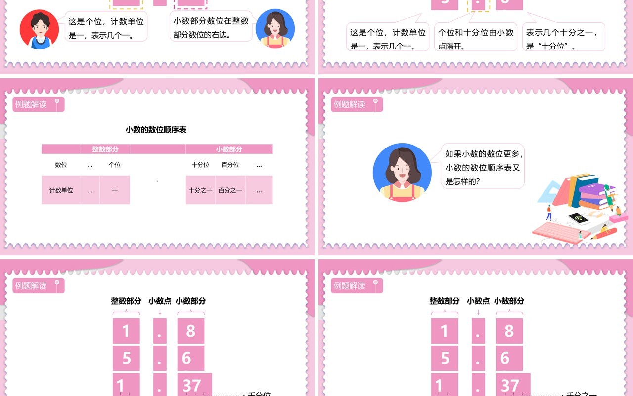 部编版四年级数学下册小数的读法和写法课件PPT模板