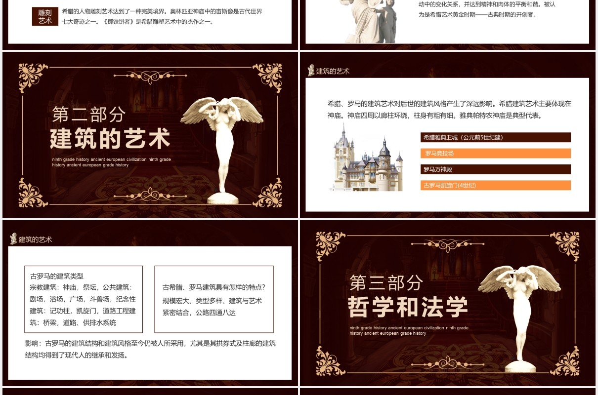 希腊罗马古典文化九年级历史上册古代欧洲文明动态PPT模板
