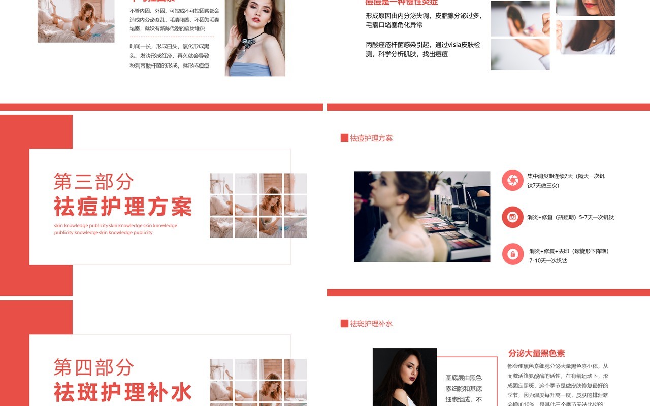 皮肤分层肌肤问题及补水护理方案动态PPT模板