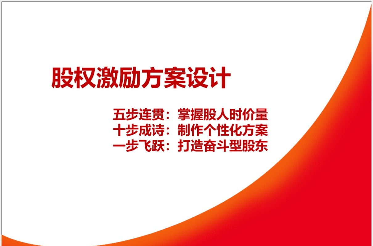 简约股权激励方案设计PPT模板