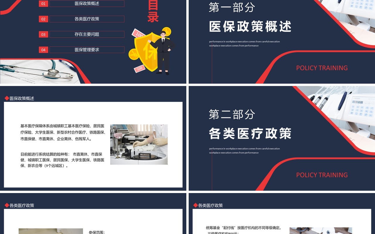 医保政策培训动态PPT模板