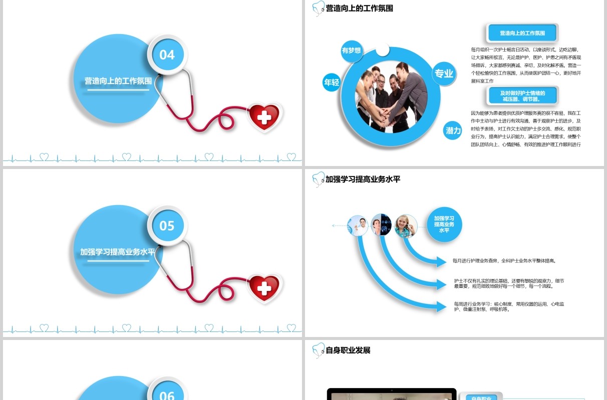 简约护士长工作述职汇报PPT模板