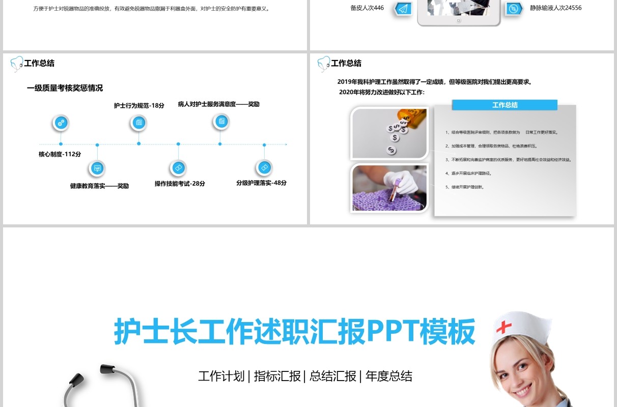简约护士长工作述职汇报PPT模板