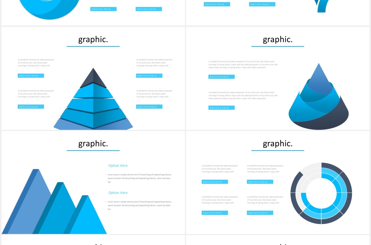 蓝色国外图片排版PPT信息图表模板Shapine - Powerpoint Template
