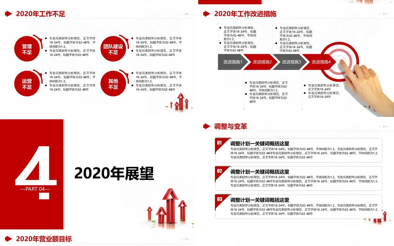 简约红色企业理财财务分析报告PPT模板
