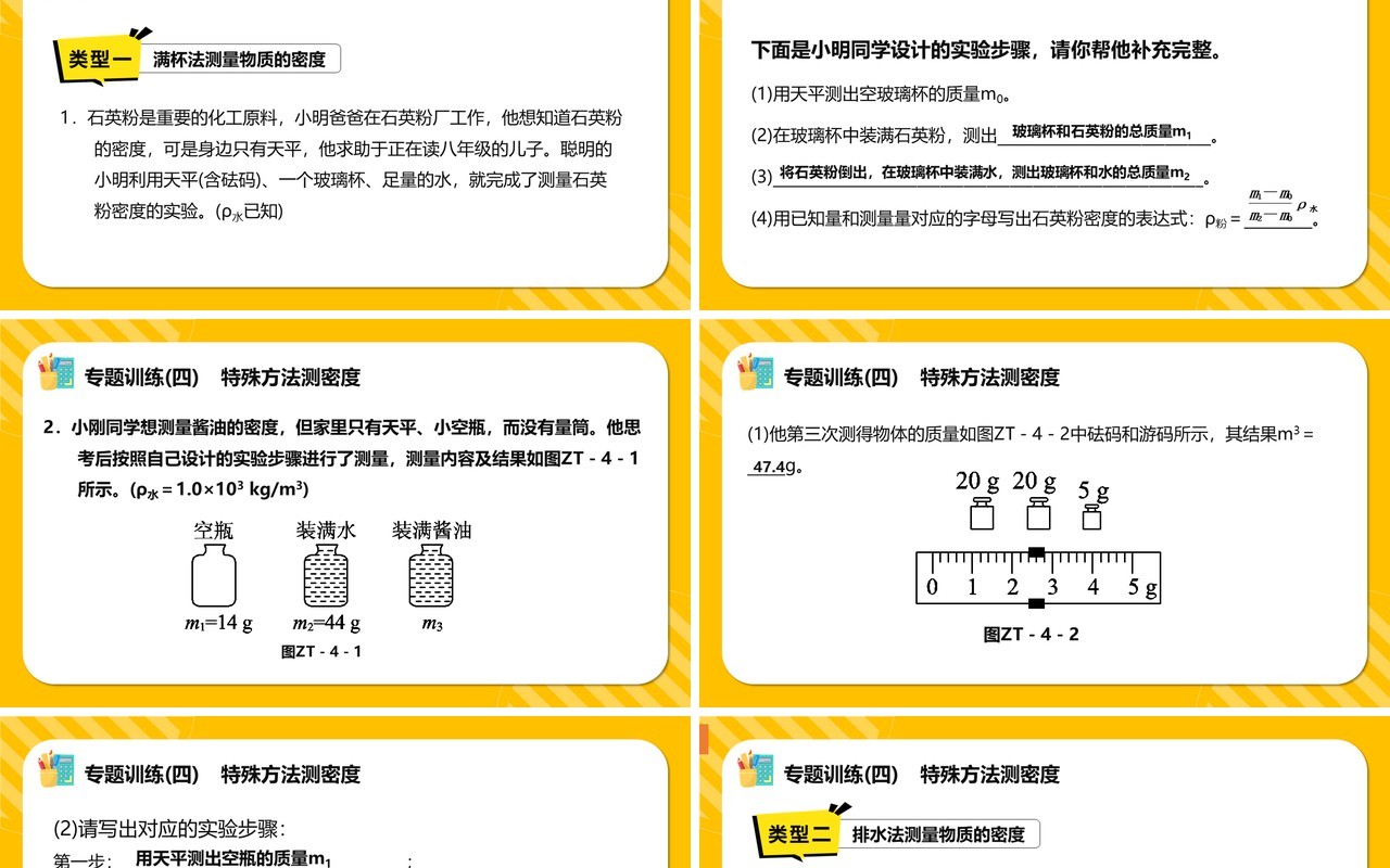 部编版八年级物理上册特殊方法测密度课件PPT模版