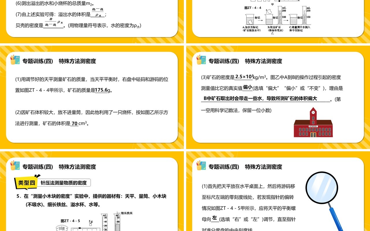 部编版八年级物理上册特殊方法测密度课件PPT模版