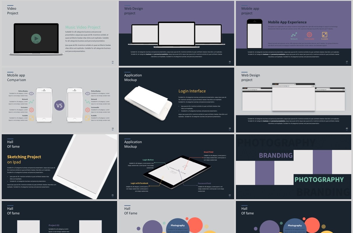 深色高端工作项目计划书数据表格PPT模板排版设计SIMPLE Powerpoint Presentation Template