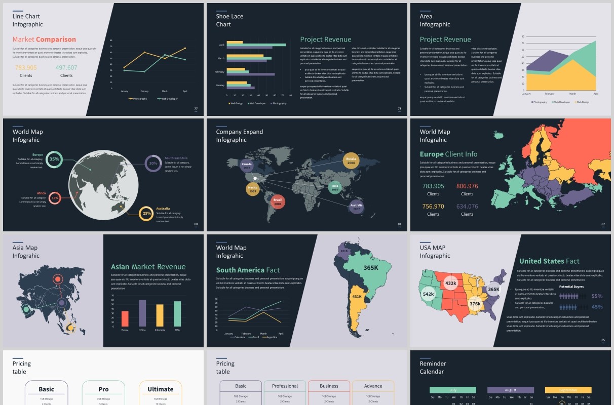 深色高端工作项目计划书数据表格PPT模板排版设计SIMPLE Powerpoint Presentation Template