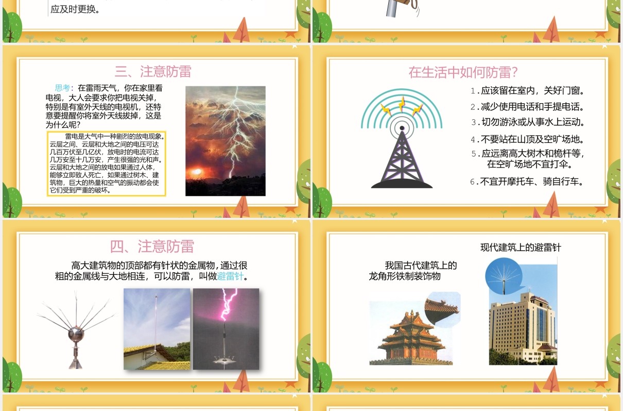 卡通学生安全用电教育培训课件PPT模板
