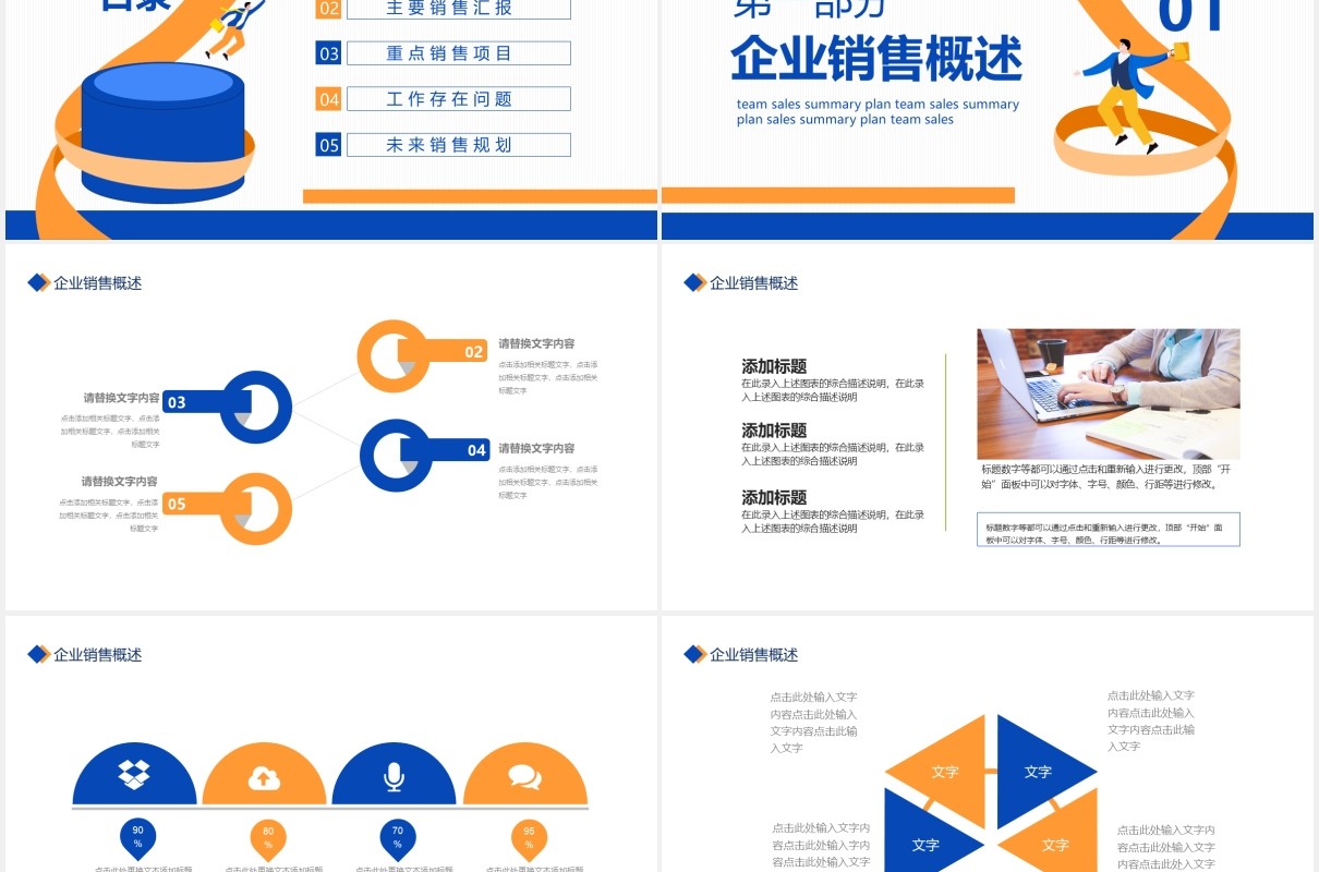 企业销售部年终工作总结计划汇报动态PPT模板