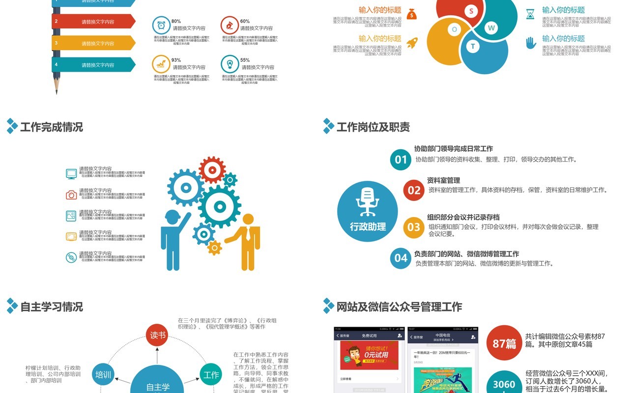 简约个人工作述职报告总结PPT模板
