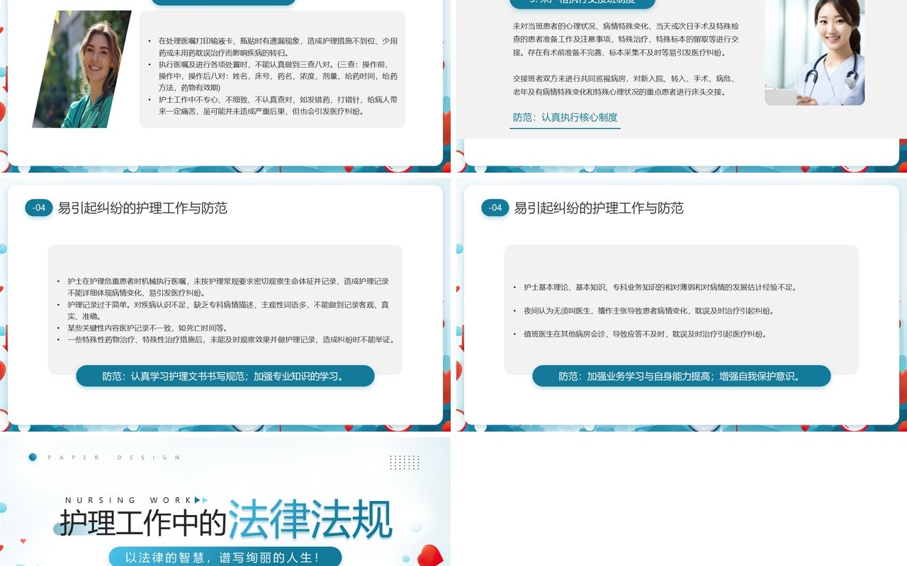 蓝色简约风护理工作中的法律法规PPT模板