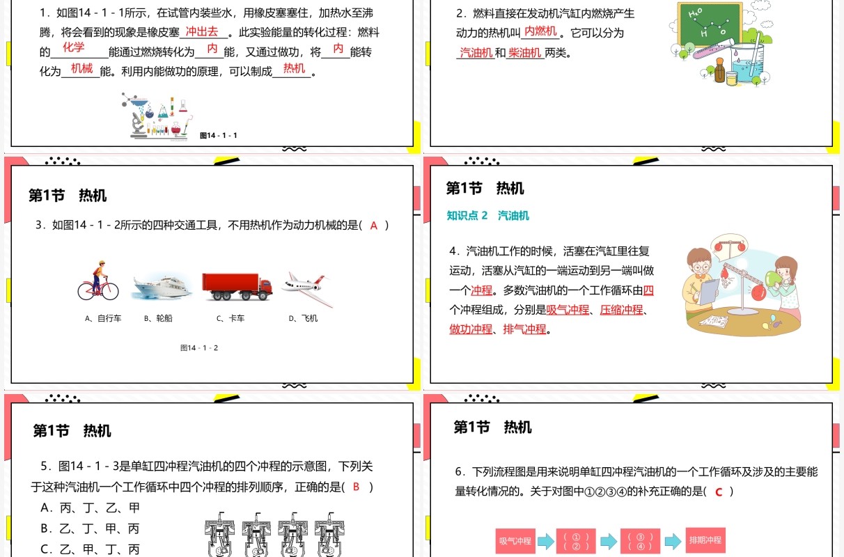 部编版九年级物理全册热机课件PPT模板