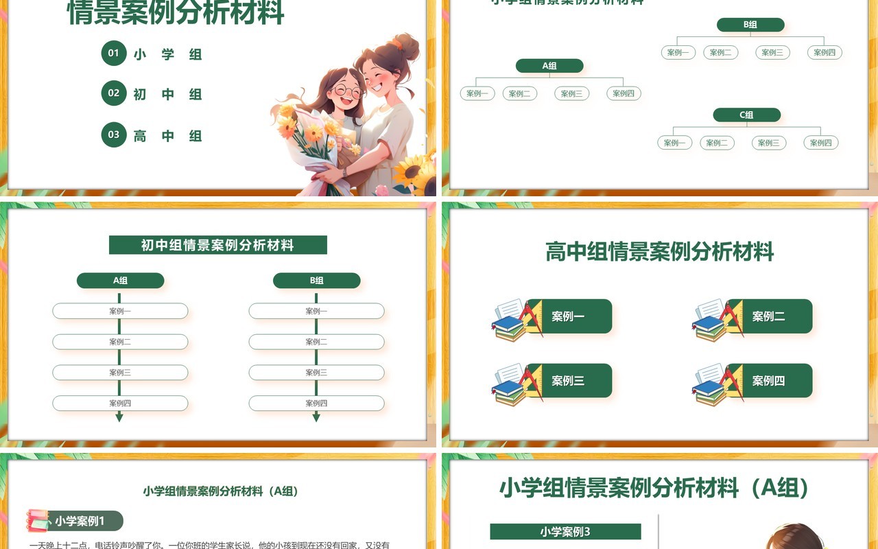 绿色卡通风班主任技能大赛PPT模板