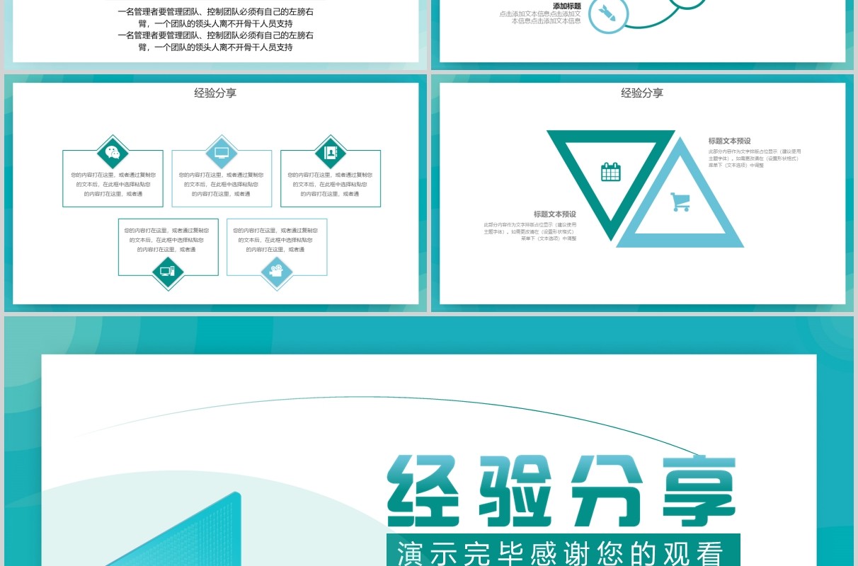 团队成功经验分享工作汇报PPT模板