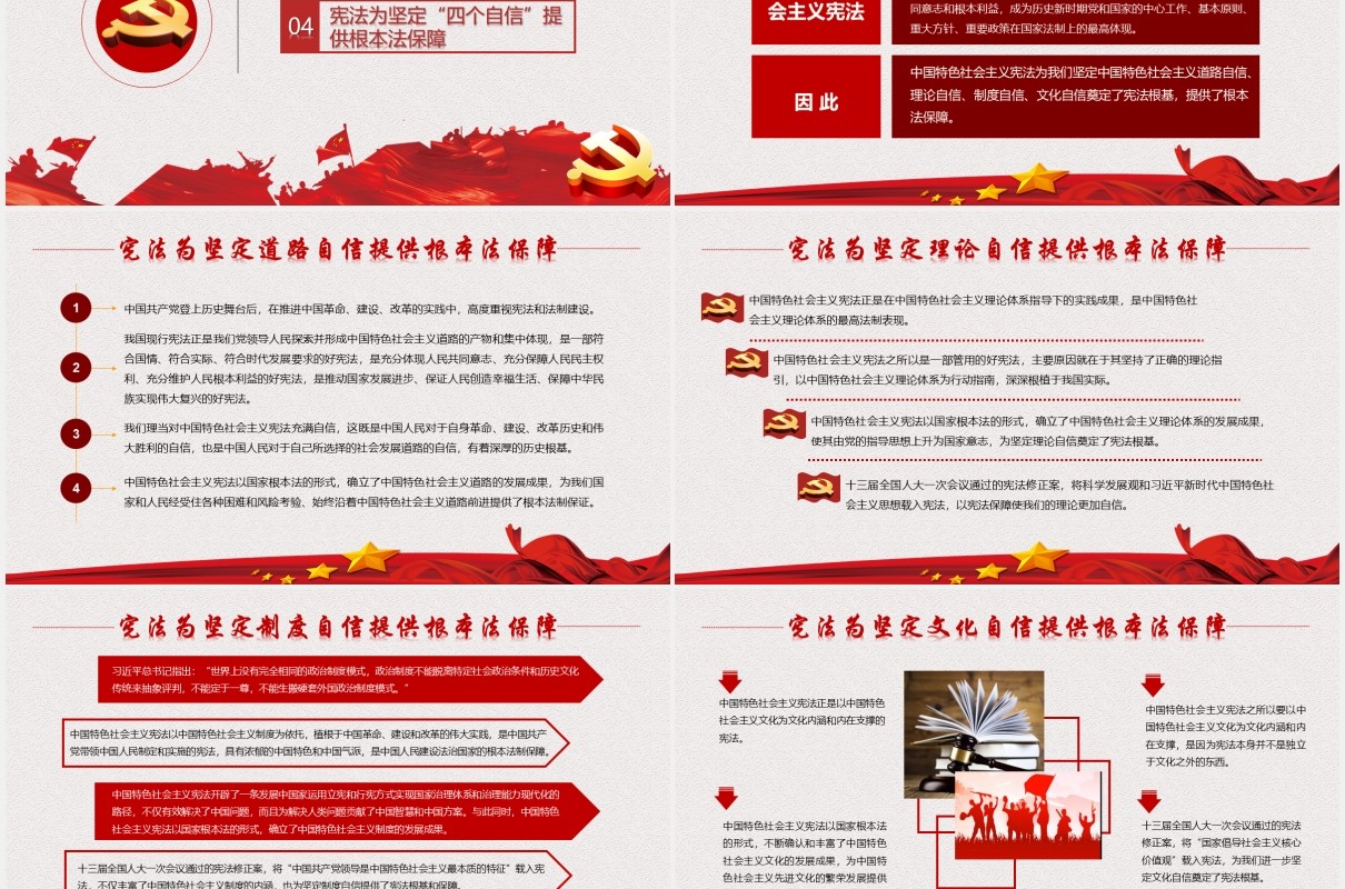 国家宪法日学习新宪法修正案宣誓誓词党政PPT模板