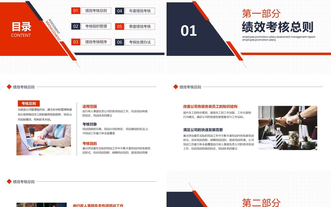 简约商务员工晋升薪资考核管理报告动态PPT模板