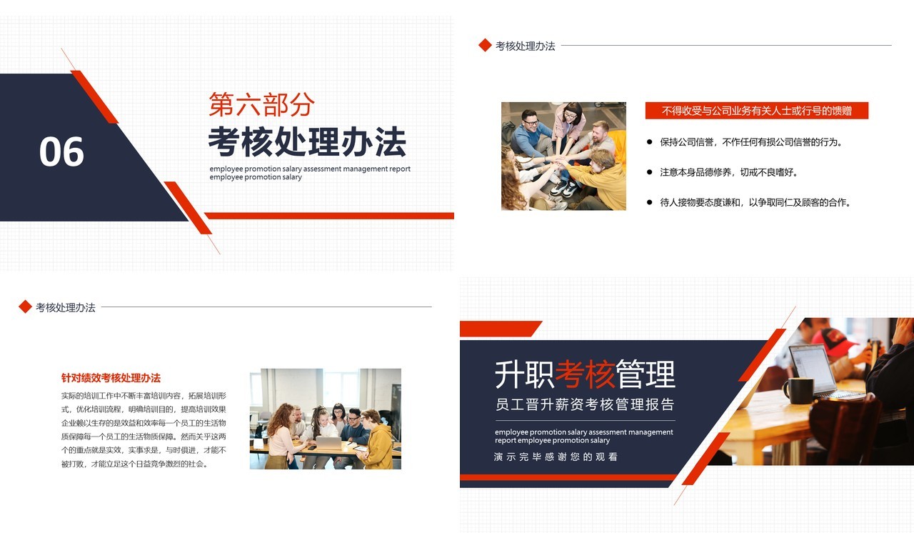 简约商务员工晋升薪资考核管理报告动态PPT模板