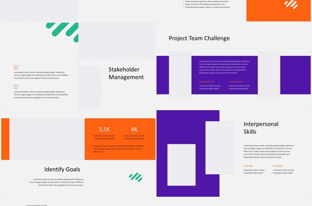 紫橙双色公司项目宣传介绍图片排版设计PPT模板PROJECTO - Project Management Powerpoint Template