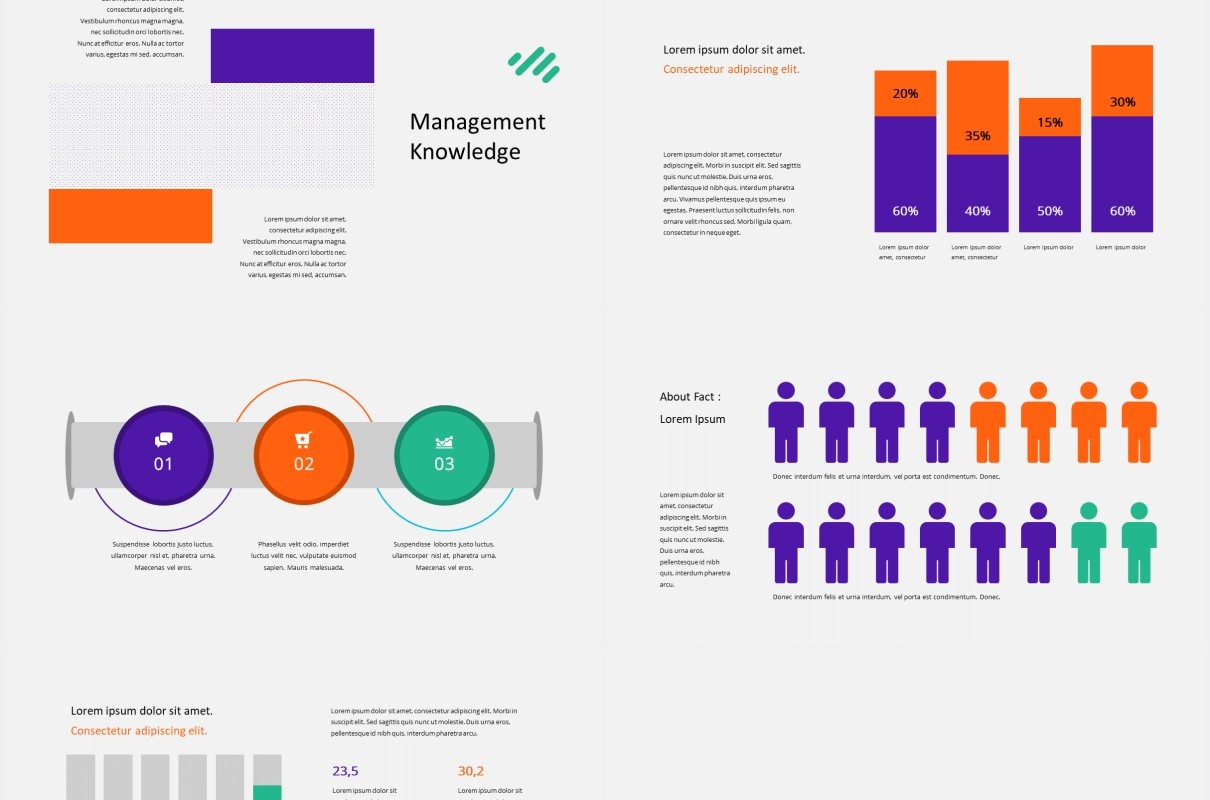 紫橙双色公司项目宣传介绍图片排版设计PPT模板PROJECTO - Project Management Powerpoint Template