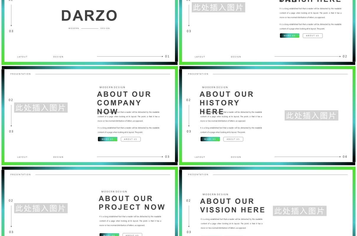 简约渐变高端欧美工作汇报计划报告PPT模板Danzo Powerpoint Template