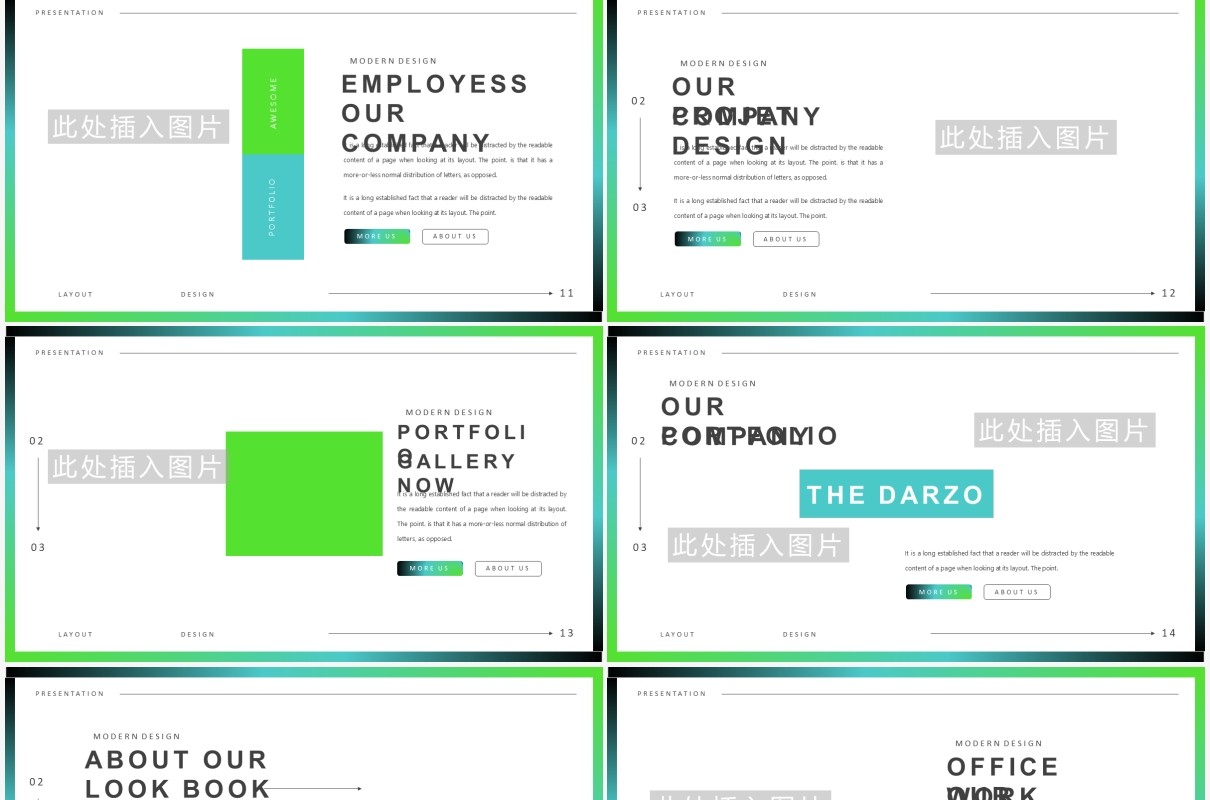 简约渐变高端欧美工作汇报计划报告PPT模板Danzo Powerpoint Template