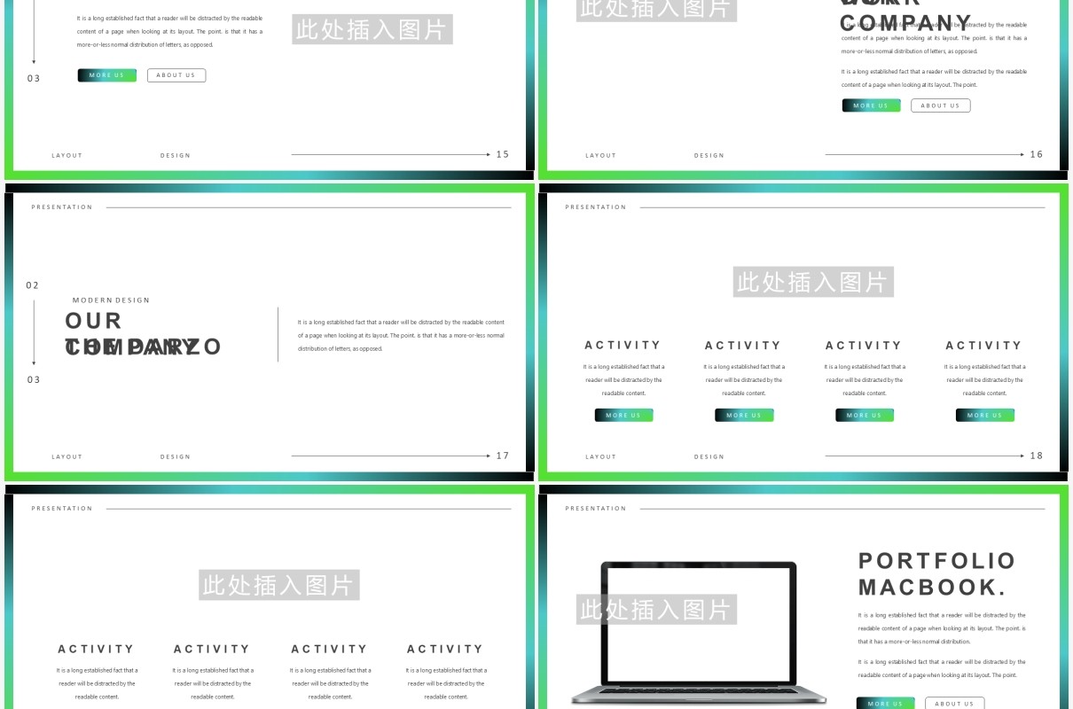 简约渐变高端欧美工作汇报计划报告PPT模板Danzo Powerpoint Template