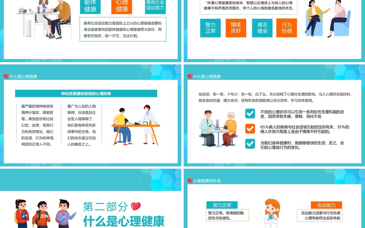 中小学生心理健康应知应会动态PPT模板