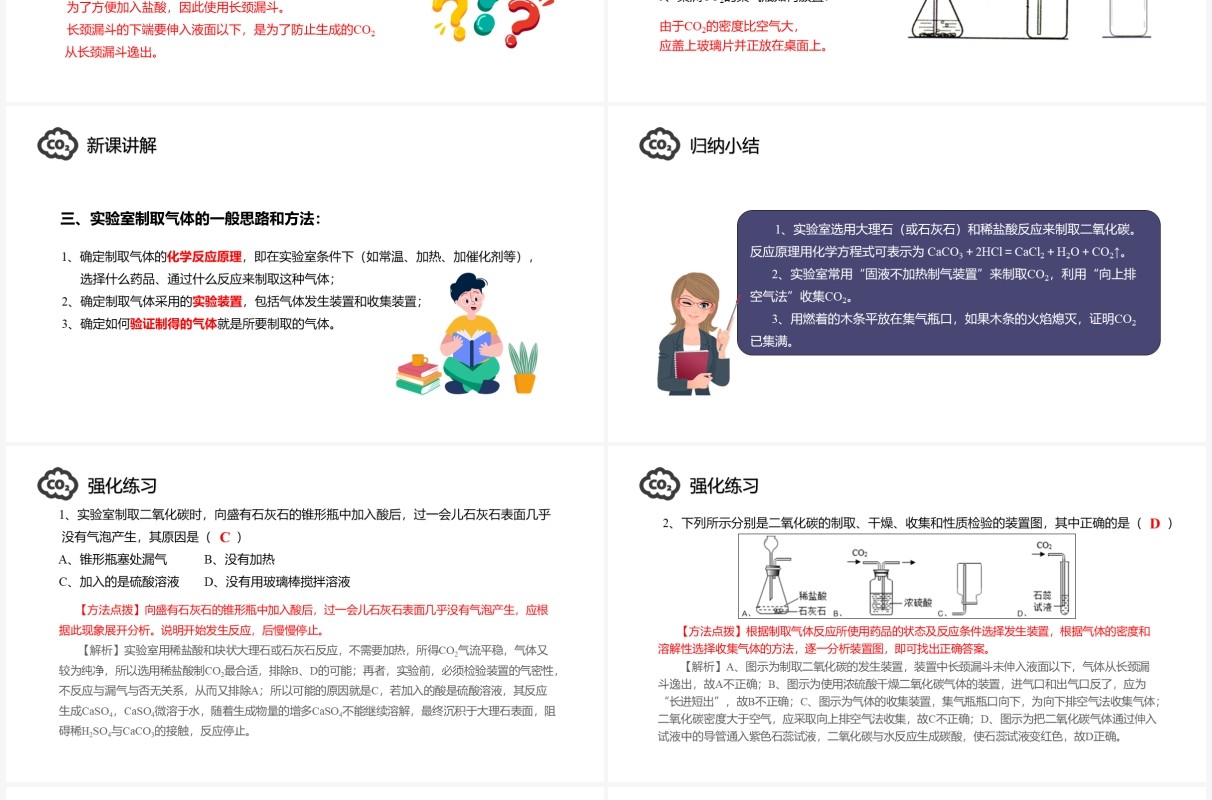 部编版九年级化学上册二氧化碳制取的研究课件PPT模板
