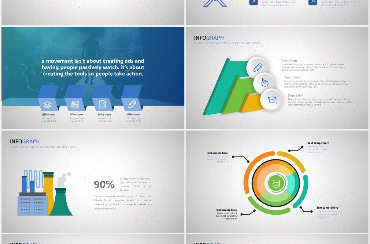 简约可视化信息图表PPT模板素材arara powerpoint template